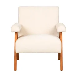 Discount Drawer VEDA Fauteuil en tissu chenille et bois