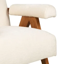 Discount Drawer VEDA Fauteuil en tissu chenille et bois