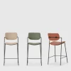 Best No name VELURA Lot de 2 tabourets de bar en simili cuir et métal H67cm