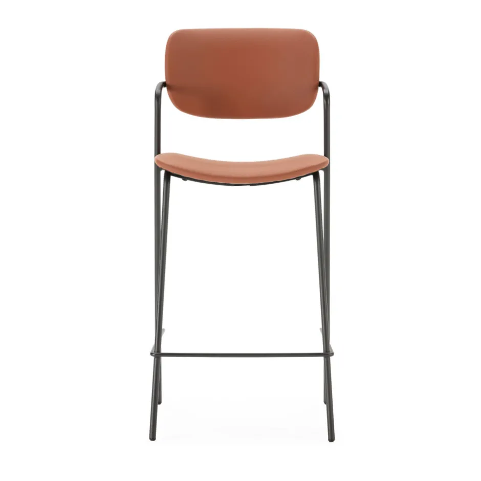 Best No name VELURA Lot de 2 tabourets de bar en simili cuir et métal H67cm