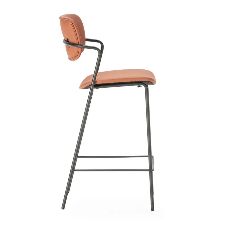 Best No name VELURA Lot de 2 tabourets de bar en simili cuir et métal H67cm
