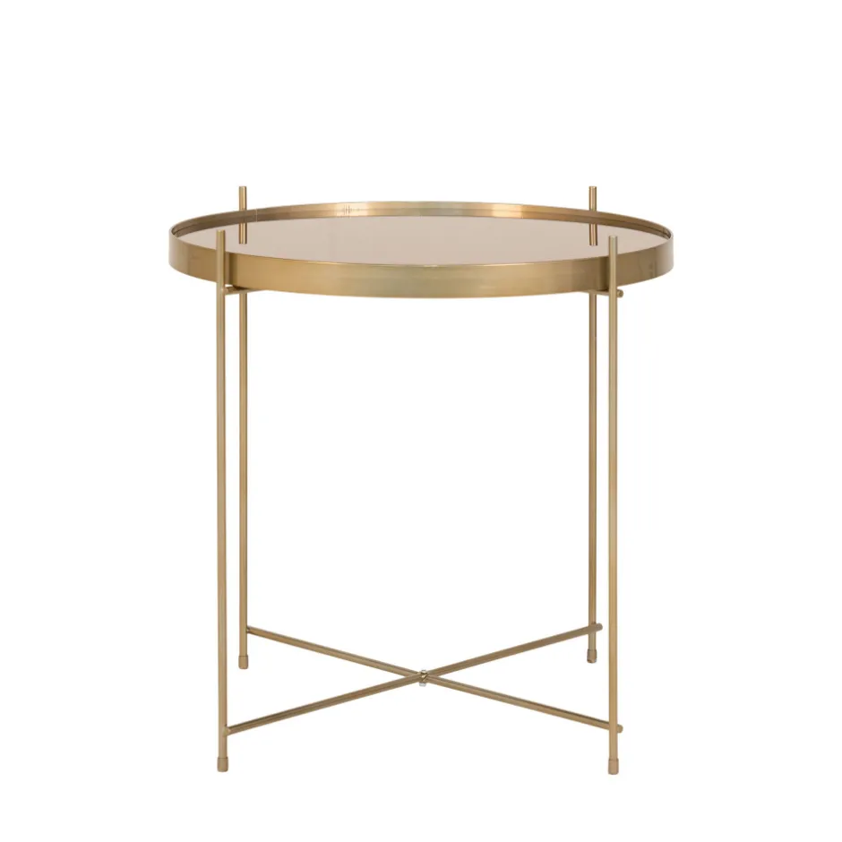 New House Nordic VENEZIA Table basse en verre et métal ø48xh48cm