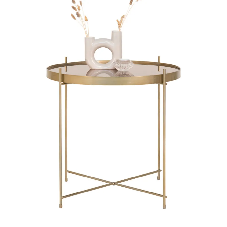 New House Nordic VENEZIA Table basse en verre et métal ø48xh48cm