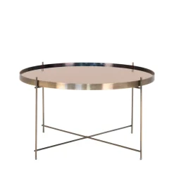 Online House Nordic VENEZIA Table basse en verre et métal ø70xh40cm