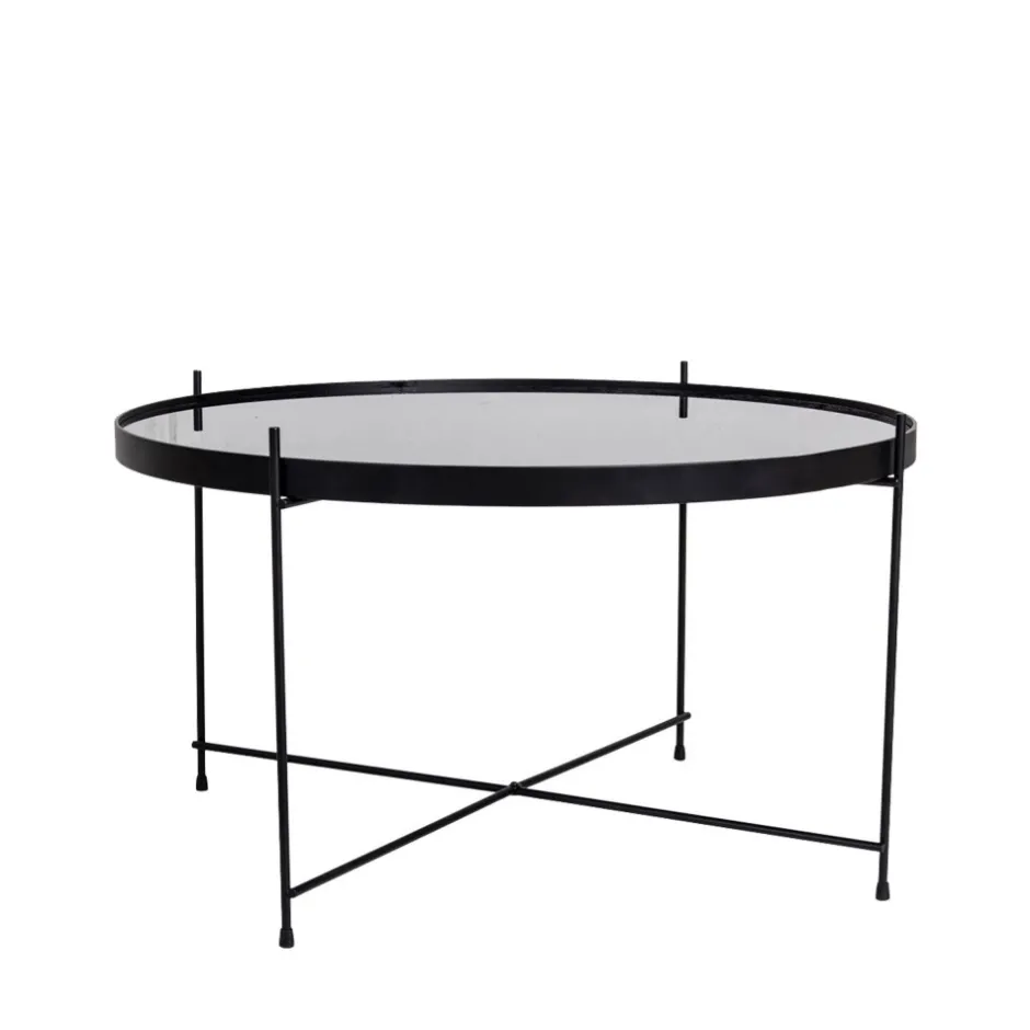 Online House Nordic VENEZIA Table basse en verre et métal ø70xh40cm