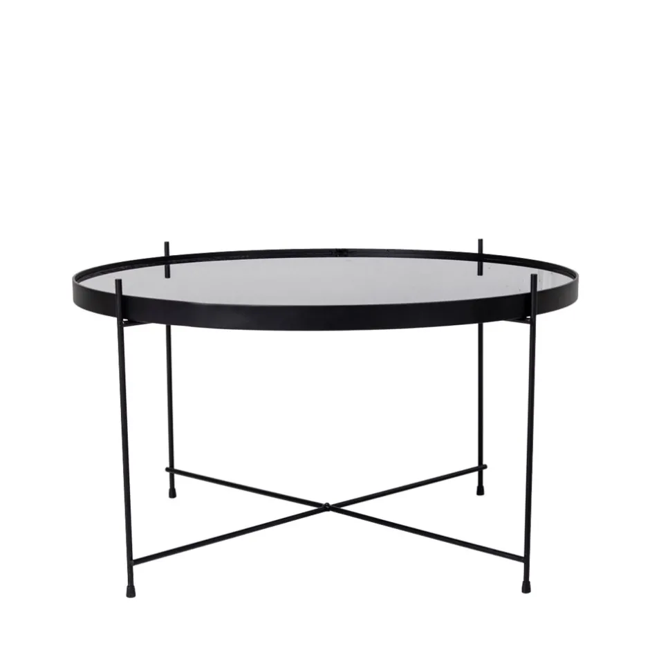 Online House Nordic VENEZIA Table basse en verre et métal ø70xh40cm