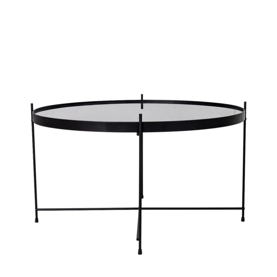 Online House Nordic VENEZIA Table basse en verre et métal ø70xh40cm
