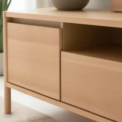 New Drawer VERADE Meuble TV 2 portes 1 tiroir en bois L180cm