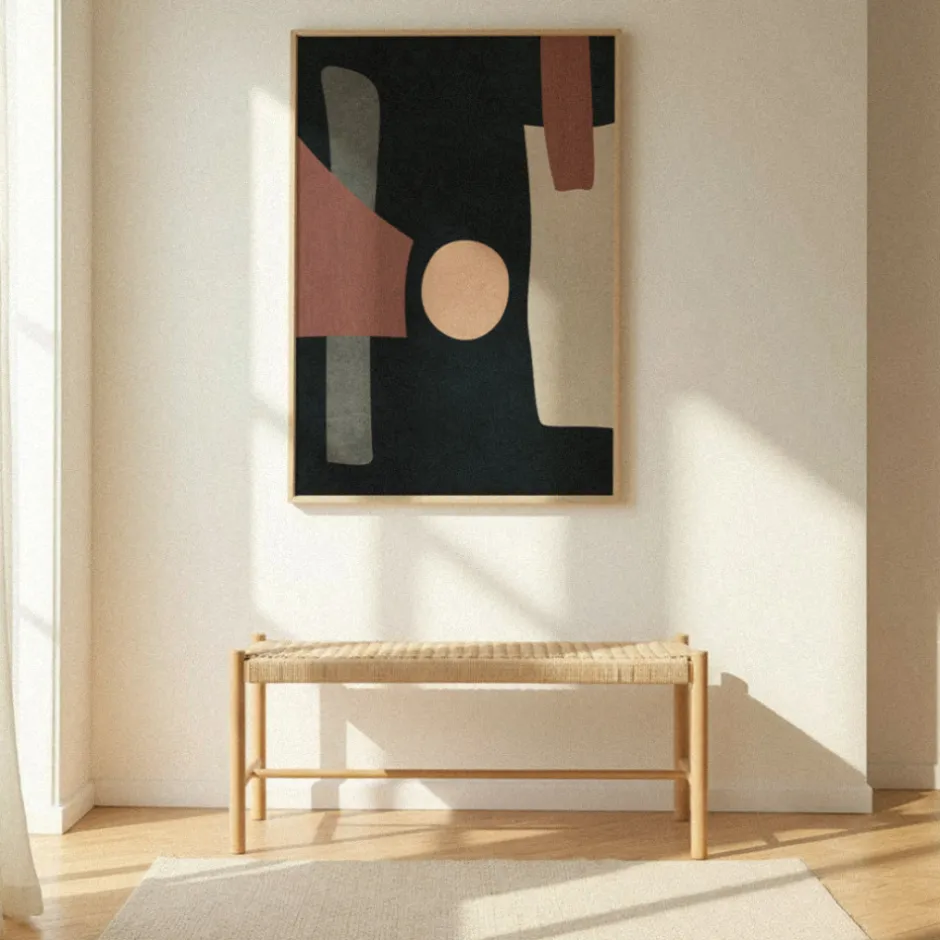 New Drawer VICTOR Banc en corde tressée et bois L90cm