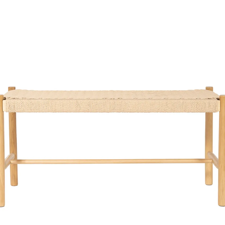 New Drawer VICTOR Banc en corde tressée et bois L90cm