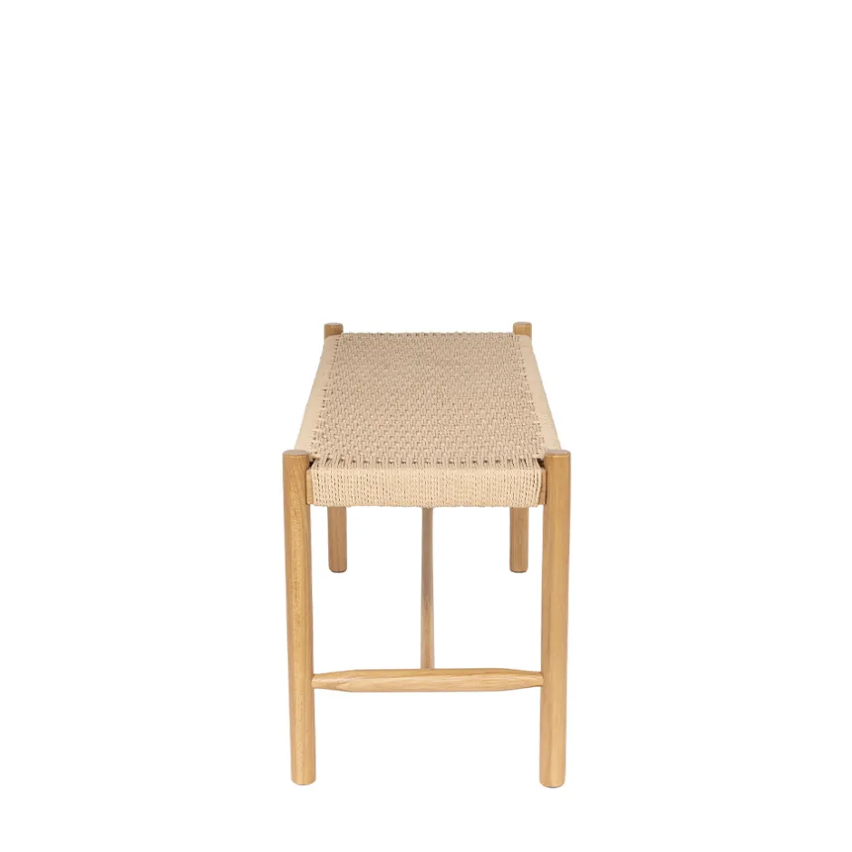 New Drawer VICTOR Banc en corde tressée et bois L90cm