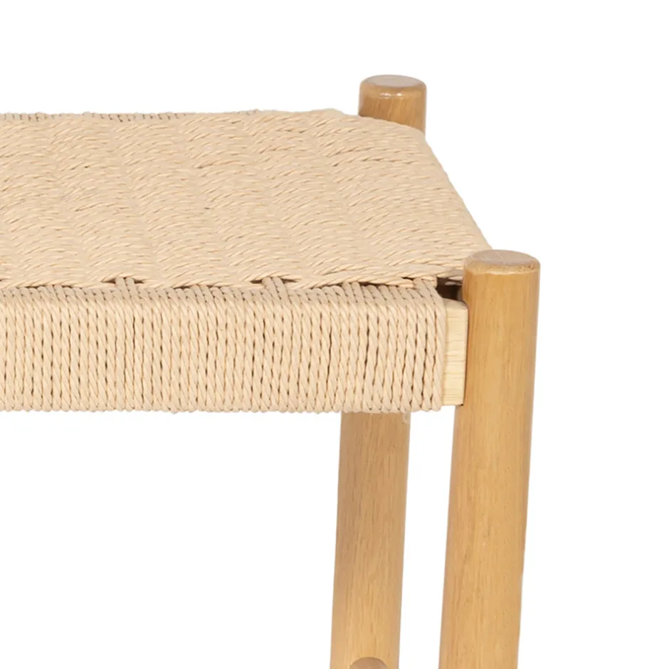 New Drawer VICTOR Banc en corde tressée et bois L90cm