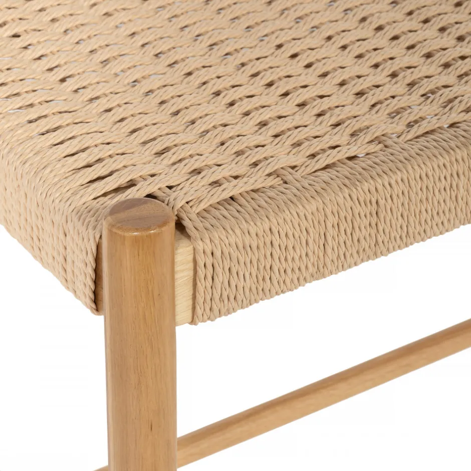 New Drawer VICTOR Banc en corde tressée et bois L90cm