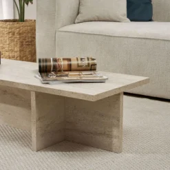 Discount Drawer VIKA Table basse en effet travertin 120x45cm