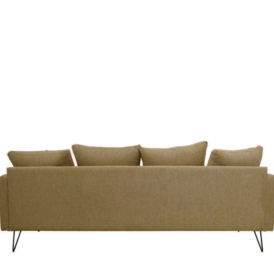 Drawer VILLABON Canapé 4 places en tissu pieds épingles noirs