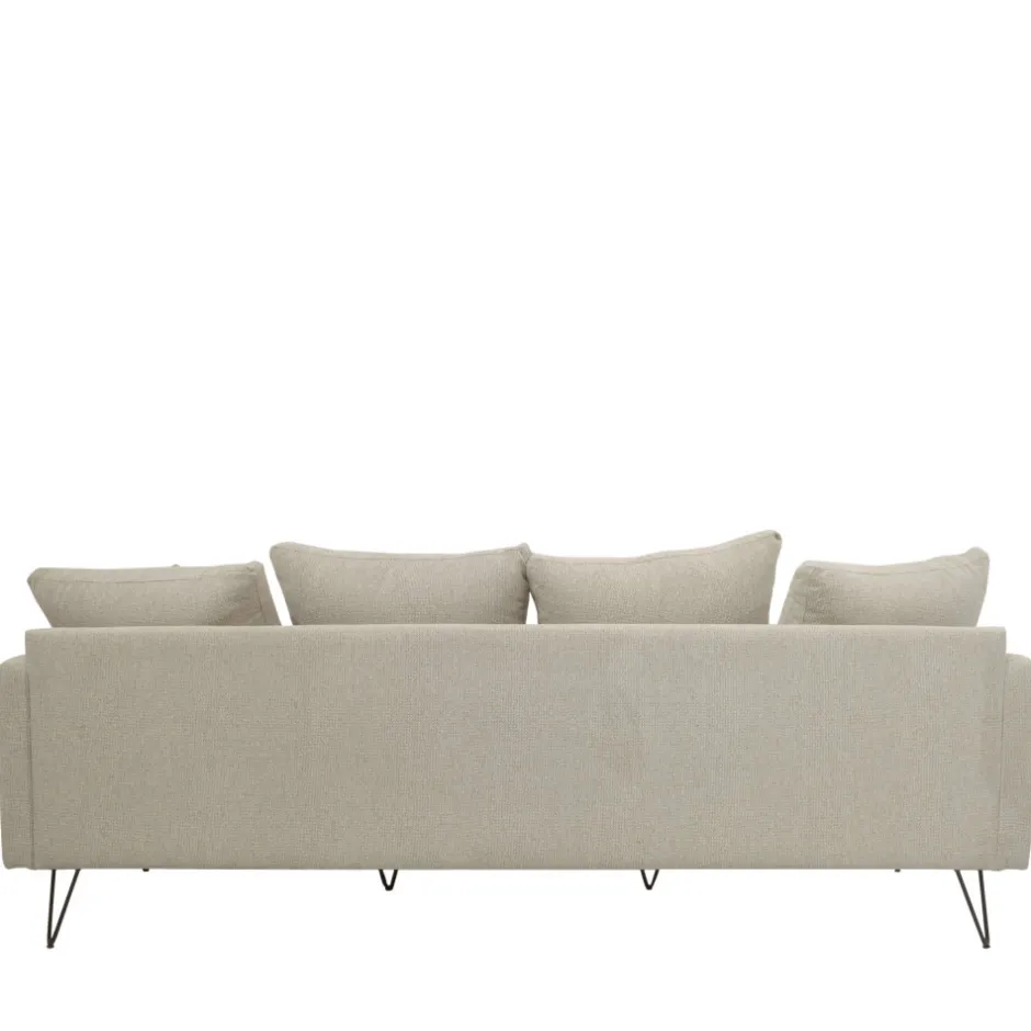 Drawer VILLABON Canapé 4 places en tissu pieds épingles noirs