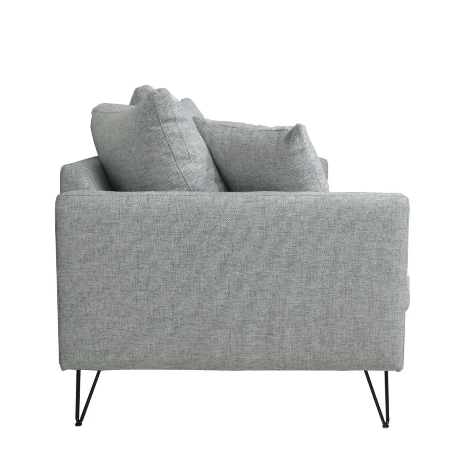Drawer VILLABON Canapé 4 places en tissu pieds épingles noirs