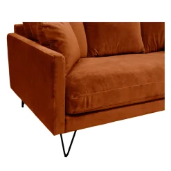 Online Drawer VILLABON Canapé 3 places en velours pieds épingles noirs