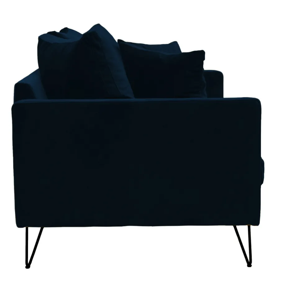 Online Drawer VILLABON Canapé 3 places en velours pieds épingles noirs