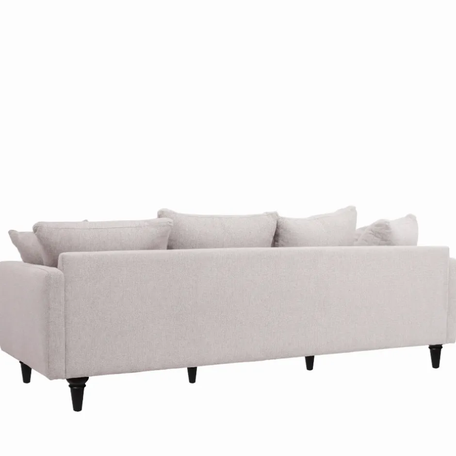 Clearance Drawer VILLABON Canapé 4 places en tissu pieds tournés