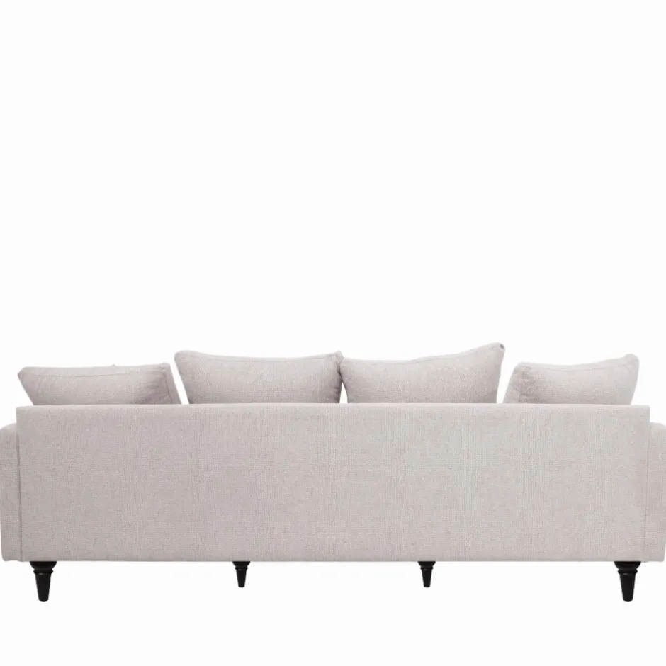 Clearance Drawer VILLABON Canapé 4 places en tissu pieds tournés