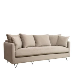 Sale Drawer VILLABON Canapé 4 places en velours pieds épingles noirs