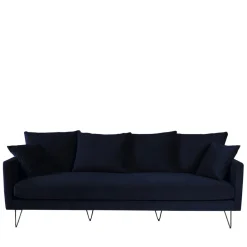 Sale Drawer VILLABON Canapé 4 places en velours pieds épingles noirs