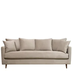 Best Drawer VILLABON Canapé convertible 4 places en velours pieds bois foncé
