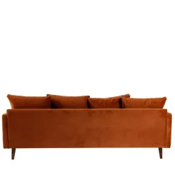 Best Drawer VILLABON Canapé convertible 4 places en velours pieds bois foncé