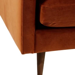Best Drawer VILLABON Canapé convertible 4 places en velours pieds bois foncé