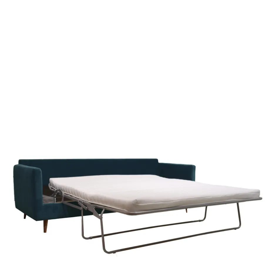 Best Drawer VILLABON Canapé convertible 4 places en velours pieds bois foncé