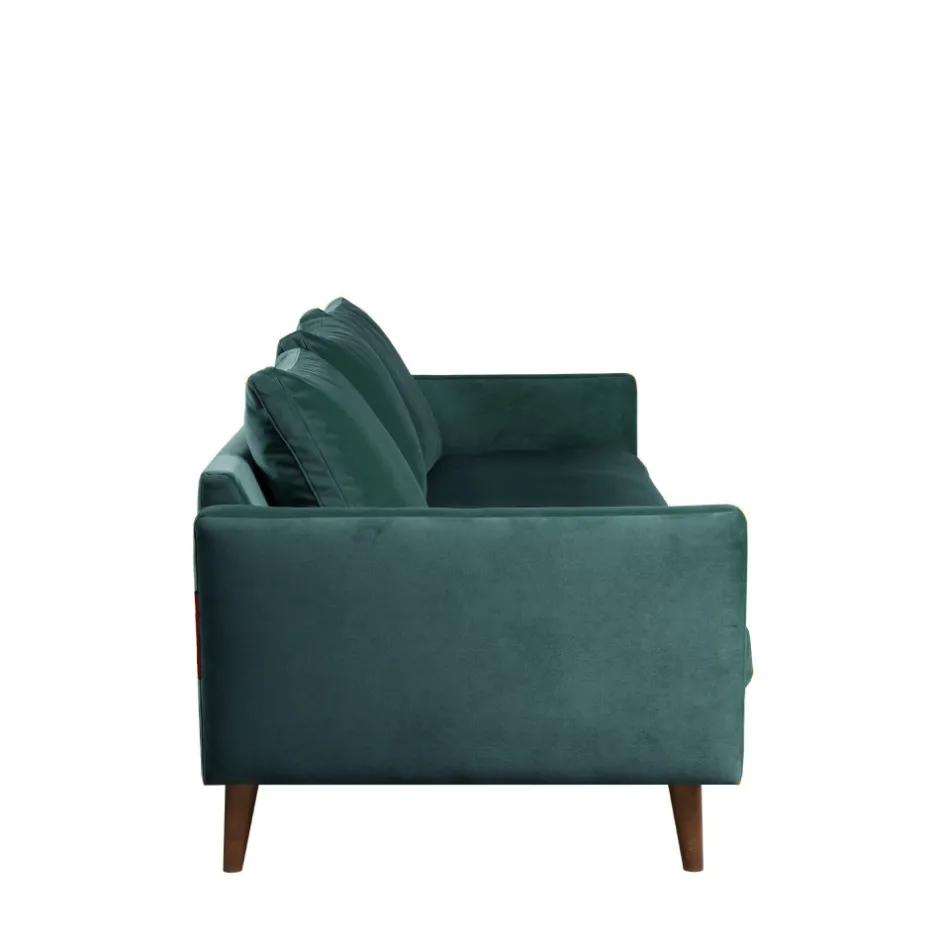 Best Drawer VILLABON Canapé convertible 4 places en velours pieds bois foncé