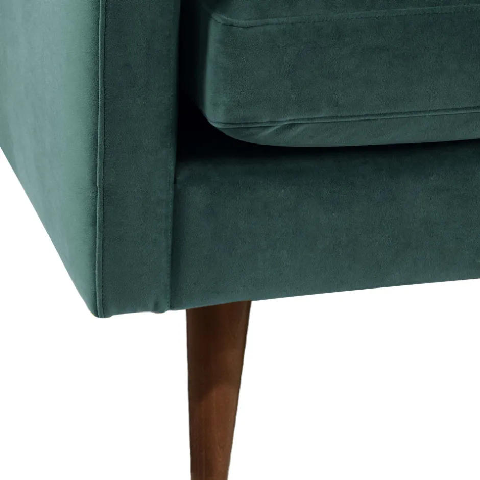 Best Drawer VILLABON Canapé convertible 4 places en velours pieds bois foncé