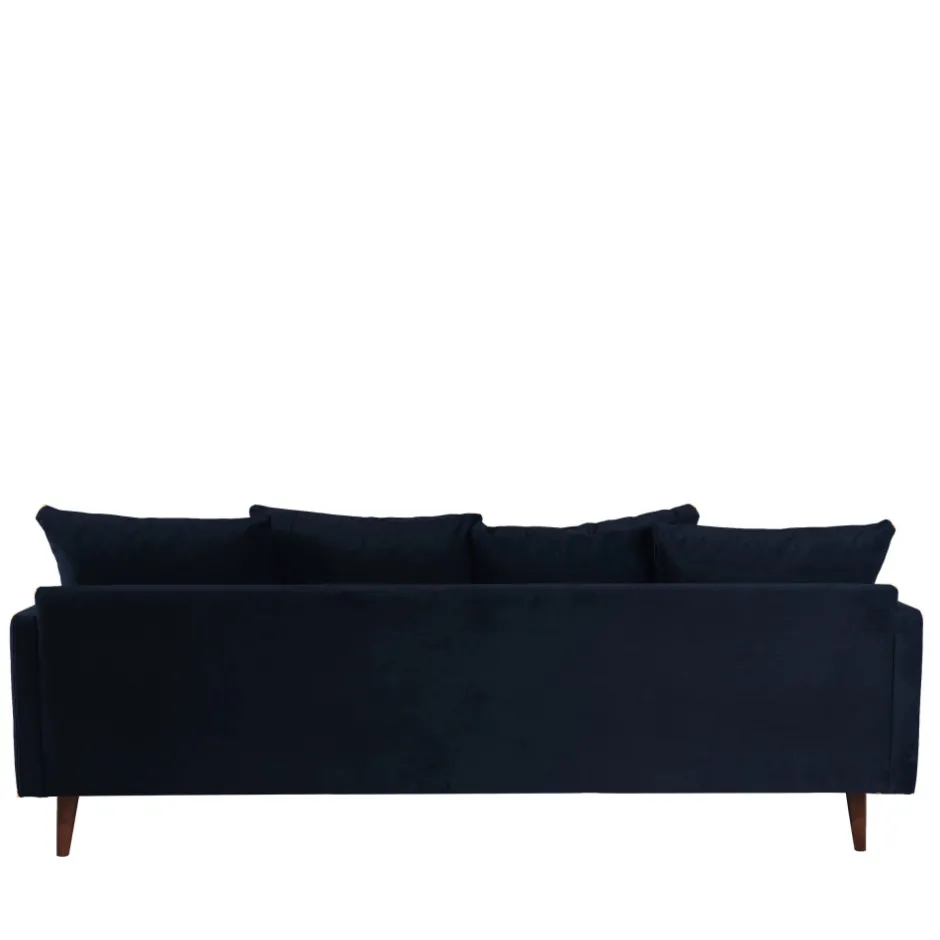 Best Drawer VILLABON Canapé convertible 4 places en velours pieds bois foncé