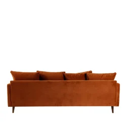 Drawer VILLABON Canapé convertible 3 places en velours pieds bois foncé