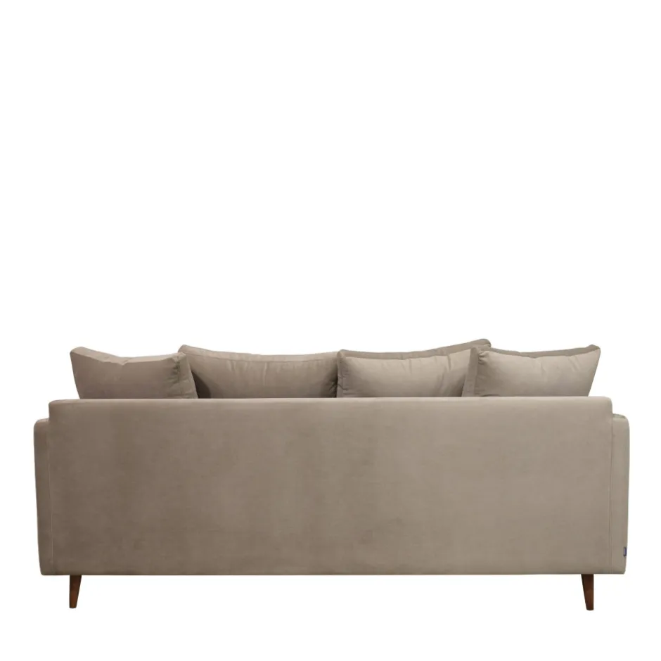 Drawer VILLABON Canapé convertible 3 places en velours pieds bois foncé