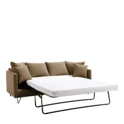 Clearance Drawer VILLABON Canapé convertible 3 places en tissu pieds épingles noirs