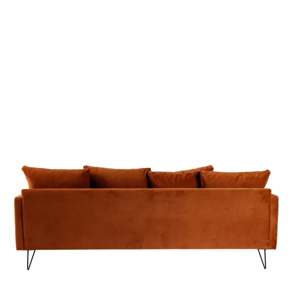 Sale Drawer VILLABON Canapé convertible 3 places en velours pieds épingles noirs