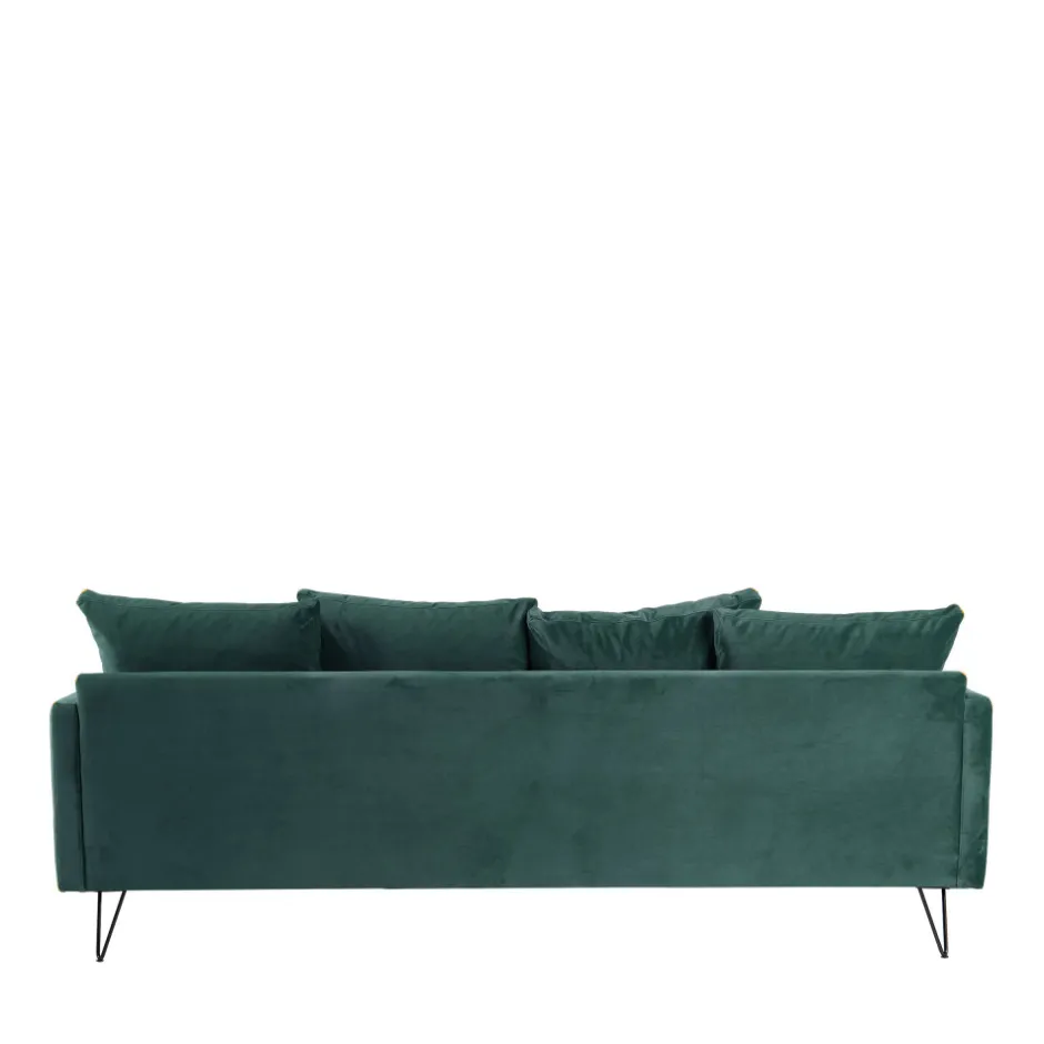 Sale Drawer VILLABON Canapé convertible 3 places en velours pieds épingles noirs