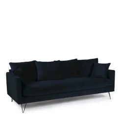 Sale Drawer VILLABON Canapé convertible 3 places en velours pieds épingles noirs