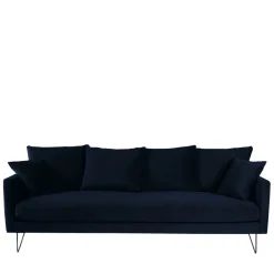 Discount Drawer VILLABON Canapé convertible 4 places en velours pieds épingles noirs