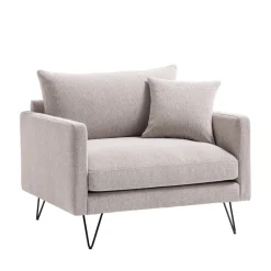 Hot Drawer VILLABON Fauteuil XL en tissu pieds épingles noirs