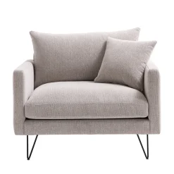 Hot Drawer VILLABON Fauteuil XL en tissu pieds épingles noirs