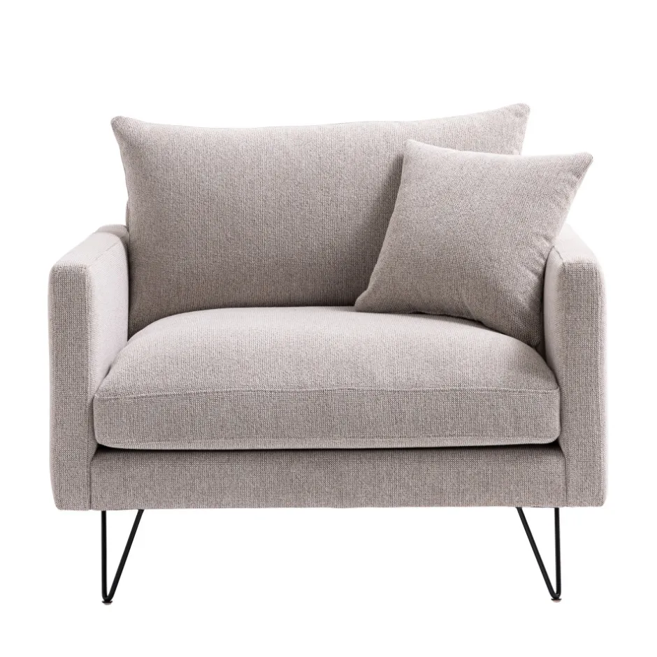 Hot Drawer VILLABON Fauteuil XL en tissu pieds épingles noirs