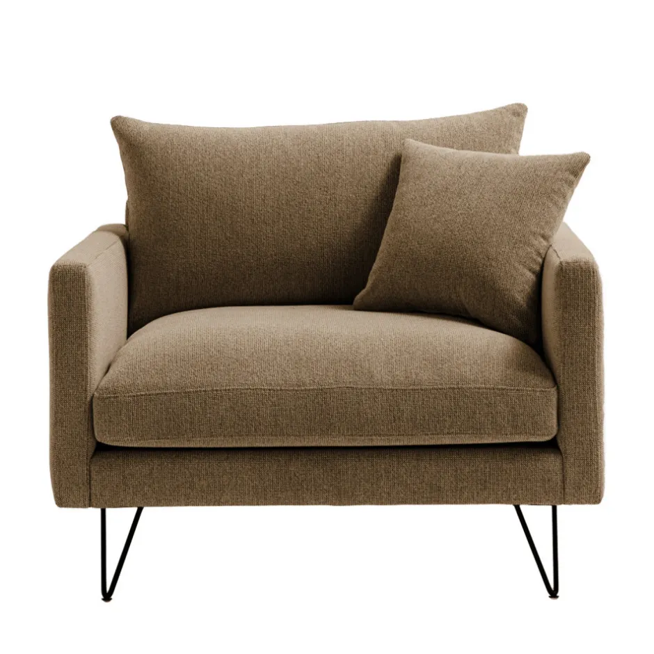Hot Drawer VILLABON Fauteuil XL en tissu pieds épingles noirs