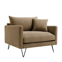 Hot Drawer VILLABON Fauteuil XL en tissu pieds épingles noirs