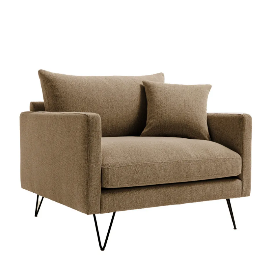 Hot Drawer VILLABON Fauteuil XL en tissu pieds épingles noirs