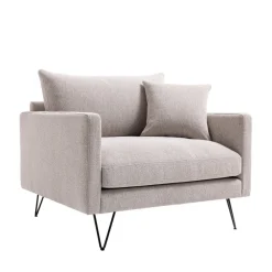 Hot Drawer VILLABON Fauteuil XL en tissu pieds épingles noirs