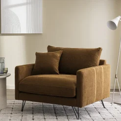 Hot Drawer VILLABON Fauteuil XL en tissu pieds épingles noirs