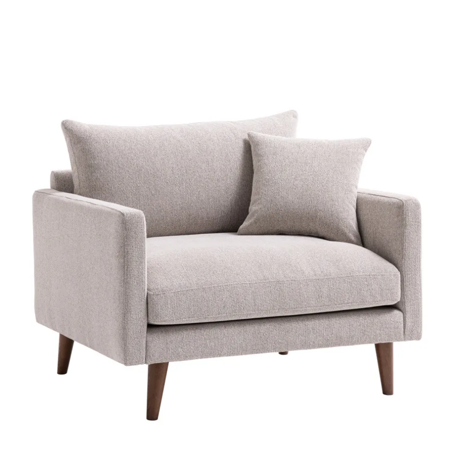 Sale Drawer VILLABON Fauteuil XL en tissu pieds bois foncé